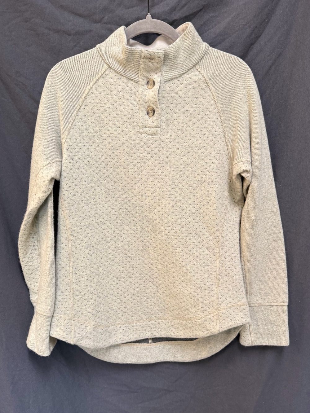 prAna Ebba Oatmeal Textured Cowl Neck Sweater M